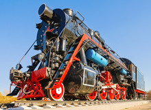 Soviet (Russian) Retro Steam Locomotive With Red Star