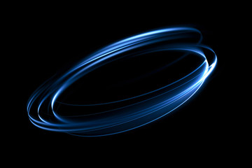 Wall Mural - Glow swirl light effect. Circular lens flare. Abstract rotational lines. Power energy element. Space for message.