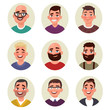 © tynyuk - Set of male avatars. Young, middle, mature age. Vector illustrat