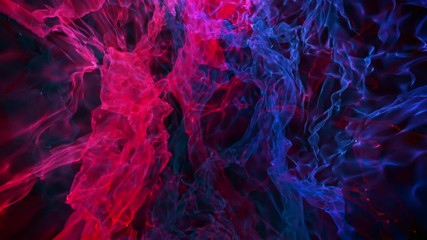 Wall Mural - A 20 second loop of full frame multi colored abstract fire in slow motion.