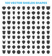 Set of shield shapes icons. Vector illustration