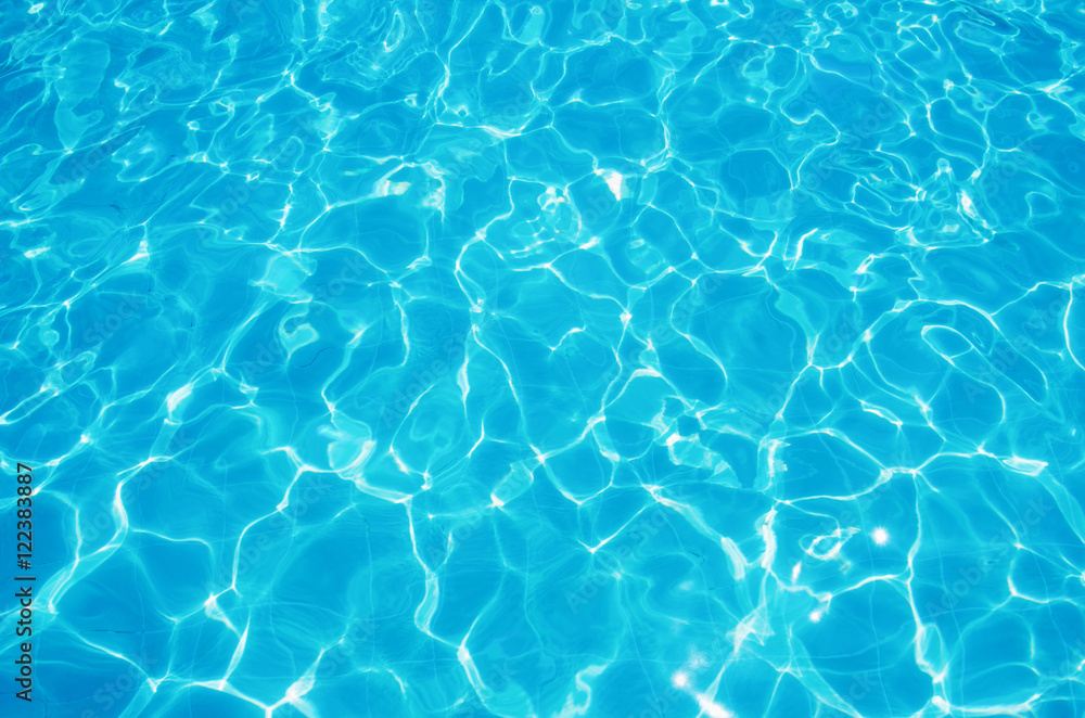 Blue ripped water in swimming pool - obrazy, fototapety, plakaty 