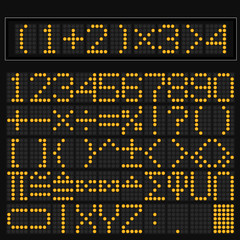 Wall Mural - Orange digital led display of math symbol