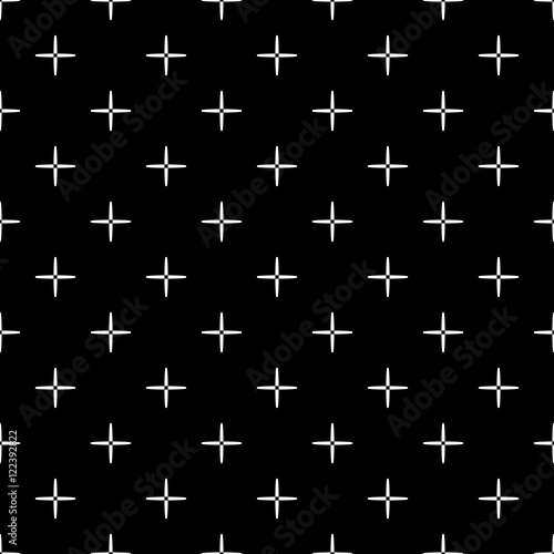 Vector seamless  black and white cross pattern.
