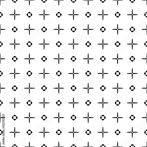 Vector seamless  black and white cross pattern.