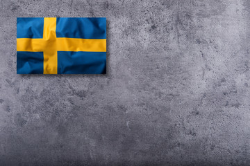 Canvas Print - Flags of the Sweden on concrete background.