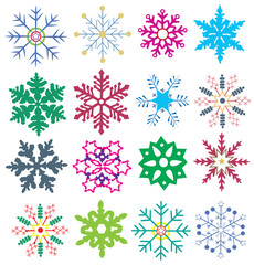 Canvas Print - Vector Colorful Snowflakes