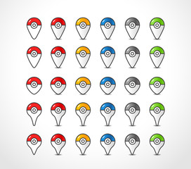 Aufkleber - Different navigation pins color collection