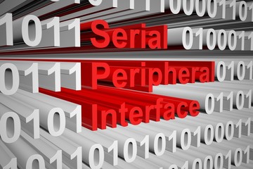 Wall Mural - serial peripheral interface in the form of binary code, 3d illustration