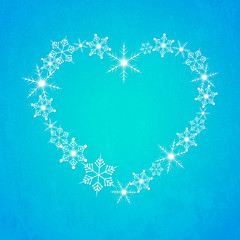 Wall Mural - heart from snowflakes. vector illustration.