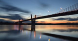 Fototapeta Most - Malowniczy zachód słońca nad Wisłą pod Kwidzynem w Polsce
