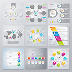 Wall Mural - Collection of infographics elements in modern flat business style.