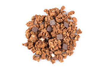 muesli with pieces of chocolate