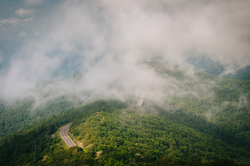 Sticker - Fog over the Blue Ridge Mountains, seen from Little Stony Man Cl