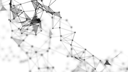 abstract technology futuristic network - fantasy plexus background. 3d rendering