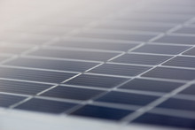 Close-up Macro Detail Of A Smart, Thin Film Photovoltaic Solar Panel. Environment And Conservation Technology Background.