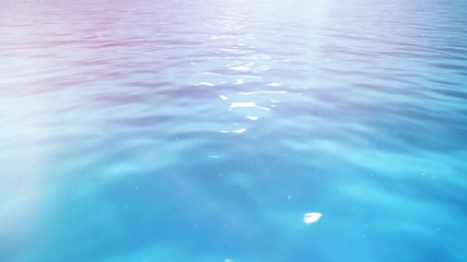 a stylized dreamlike water loop with color washes and floating dust.