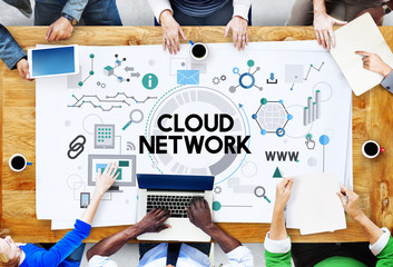 Wall Mural - cloud network technology online internet connection concept