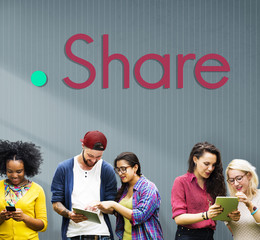 Wall Mural - Share Sharing Ideas Graphic Concept