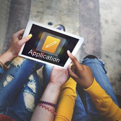 Wall Mural - mobile application design illustrator creativity concept