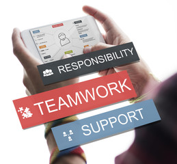 Poster - Teamwork Togetherness Unity Support Responsibility Concept