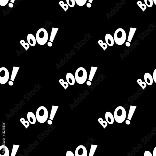 Plakat na papierze fotorealistycznym Płaskie ikona wzór z boo na czarnym tle