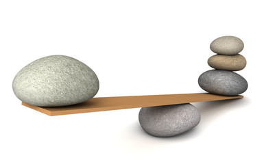 balancing stones concept 3d illustration