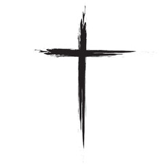 hand drawn black grunge cross icon, simple christian cross sign, hand-painted cross, cross painted b