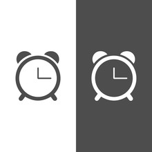 Alarm Icon On A White Background And Dark Background