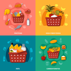 Wall Mural - Healthy Food Supermarket Basket Composition 