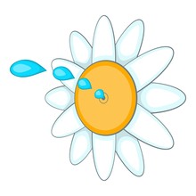April Fools Day Flower Icon In Cartoon Style Isolated On White Background Vector Illustration