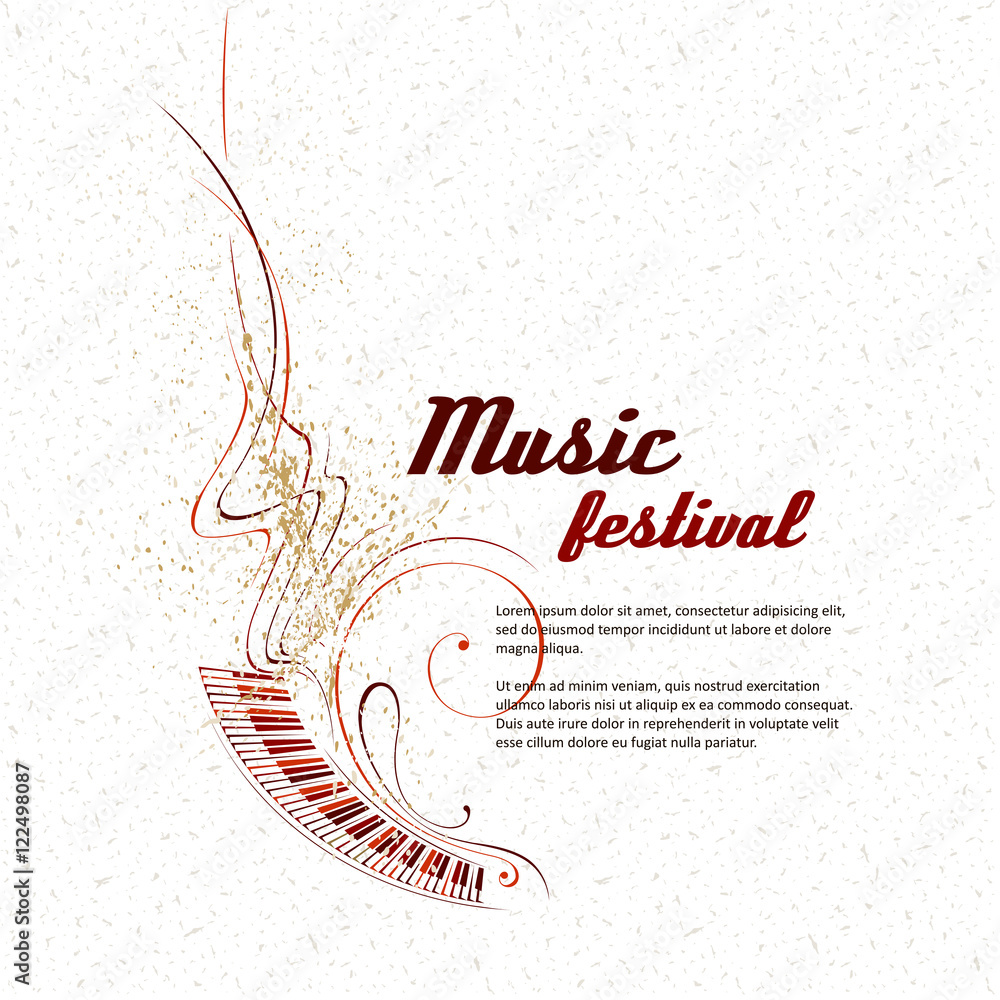 Musical Instruments Notes Line Music. Notes, lines, musical instruments. Stock Vector | Adobe Stock