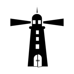 Wall Mural - Lighthouse icon in simple style isolated on white background. Alert symbol vector illustration