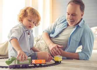 Wall Mural - Grandpa and grandson