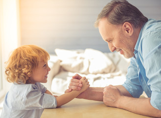 Wall Mural - Grandpa and grandson