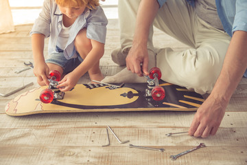 Wall Mural - Grandpa and grandson