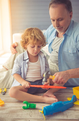 Wall Mural - Grandpa and grandson