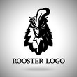 Vector rooster head logo template.