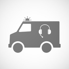 Poster - Isolated ambulance icon with  a hands free phone device