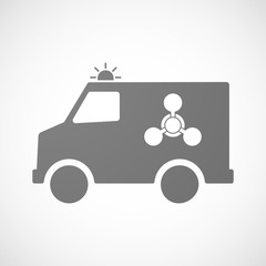 Wall Mural - Isolated ambulance icon with a chemical weapon sign