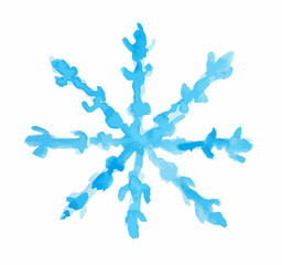 Wall Mural - Isolated watercolor snowflake