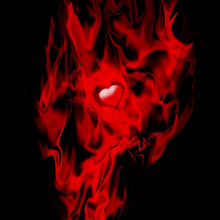 Red Heart In Flames 
