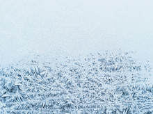 Winter Background, Frost On Window