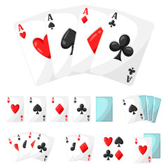 Wall Mural - Set of casino gambling aces cards for design