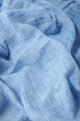 Poster - A full page of soft blue linen material background texture 