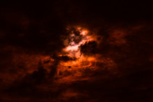 Wildfire Sky With Smoky Black And Red Clouds, Nature Abstract Ba