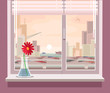 Vector illustration of a view from the window