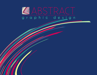Poster - Abstract template variegated strips. Vector design of poster