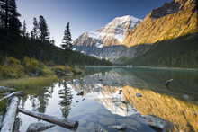 Mount Edith Cavell And Cavell Lake, Jasper National Park, Canada