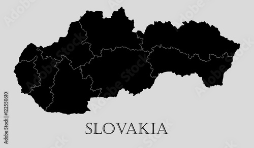 Cuadros en Lienzo Black Slovakia map - vector illustration